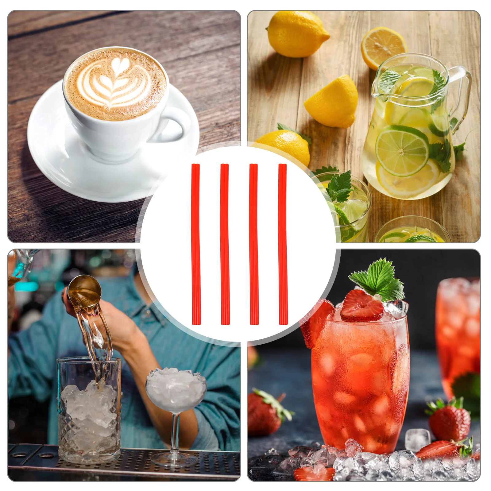 

4 Pcs Silicone Love Straw Reusable Straws Milk Tea Smoothie Party Drinking Silica Gel