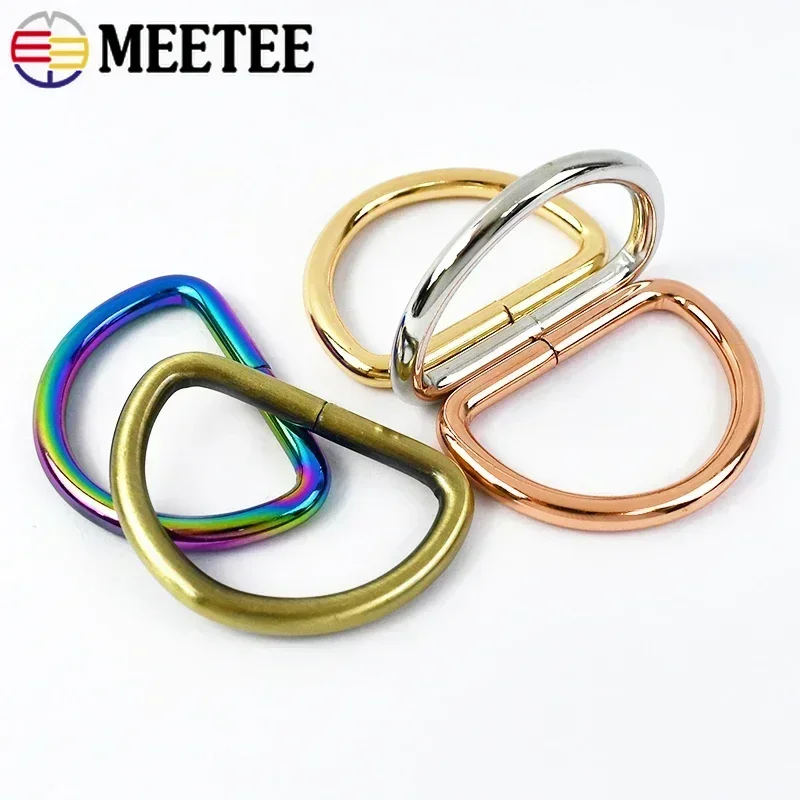 5-30Pcs Metal Rings Buckle Strap Handbag D Ring Bag Belt Clasp Purse Shoes Webbing Hook Connector DIY Loop Hardware Accessories