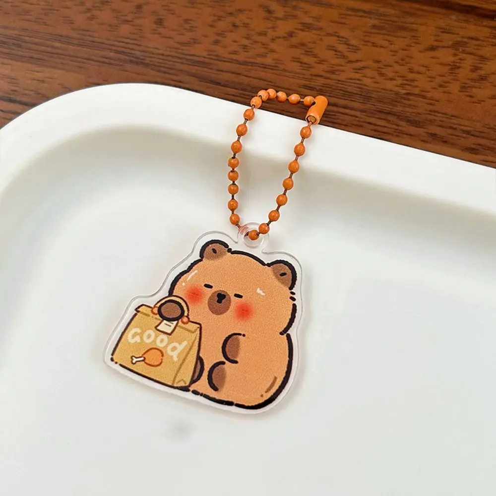 Kawaii الاكريليك كابيبارا سلسلة مفاتيح مصنوعة من الأكريليك لطيف الكرتون كابيبارا حقيبة معلقة الإبداعية مضحك كابيبارا قلادة زوجين