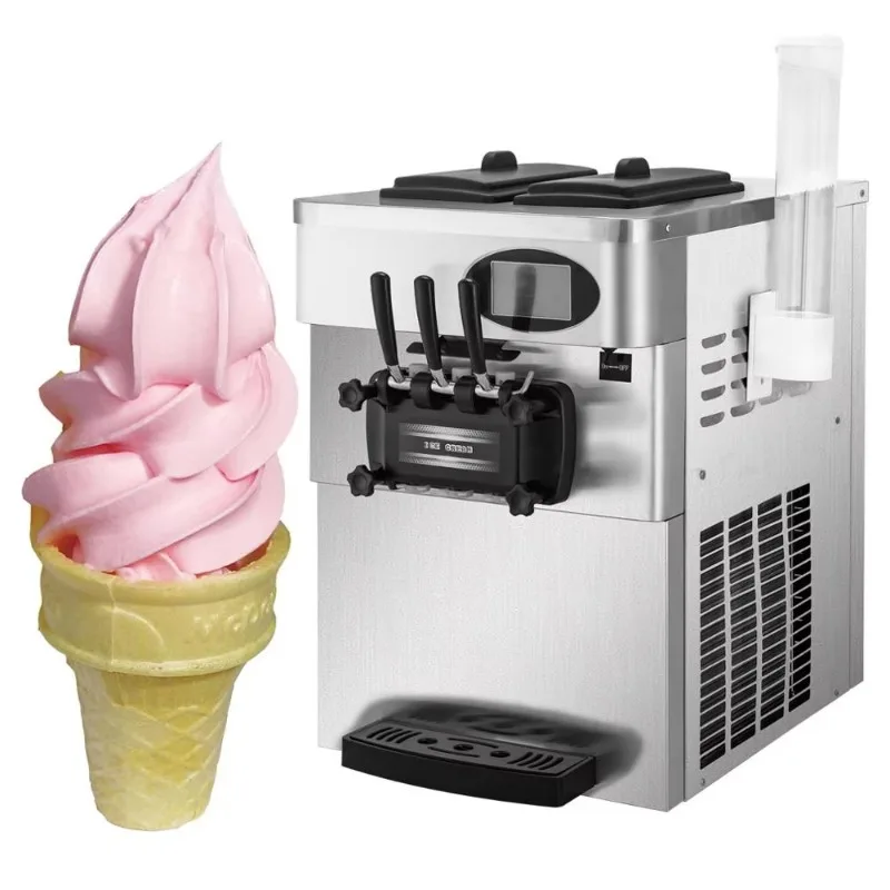 Commercial Restaurant Equipment Orange 3 Flavors Table Top Soft Ice Cream Making Machine 12L
