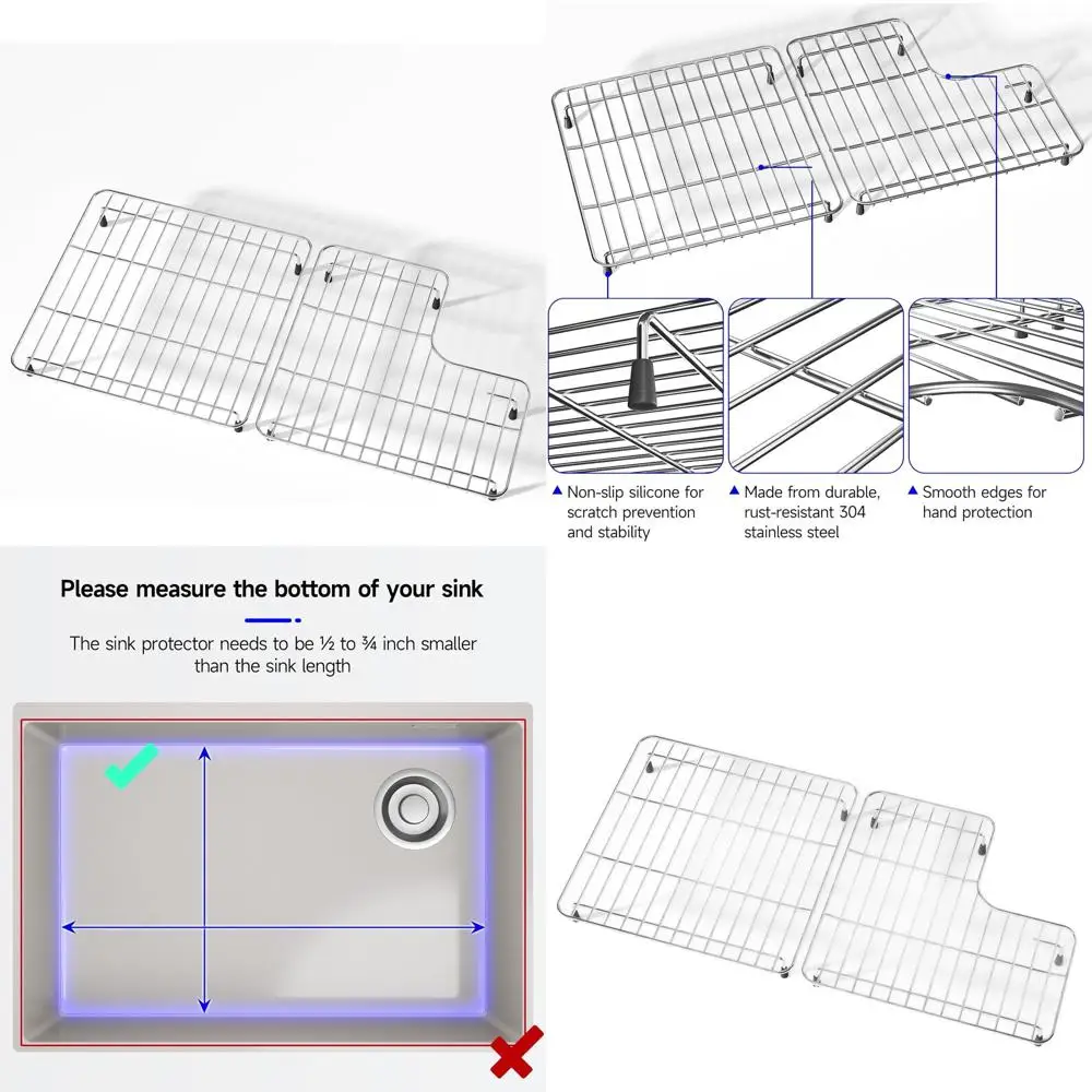 

Защитная решетка из нержавеющей стали для кухонной раковины, подставка для раковины, металлическая сетка для дна раковины