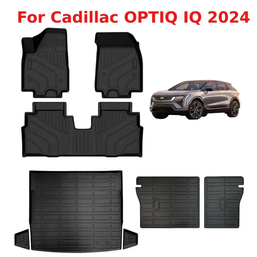 

Floor Mats Fit for Cadillac OPTIQ IQ 2024 2 Rows Full and Cargo Liner TPE All Weather Protection Car Floor Liners