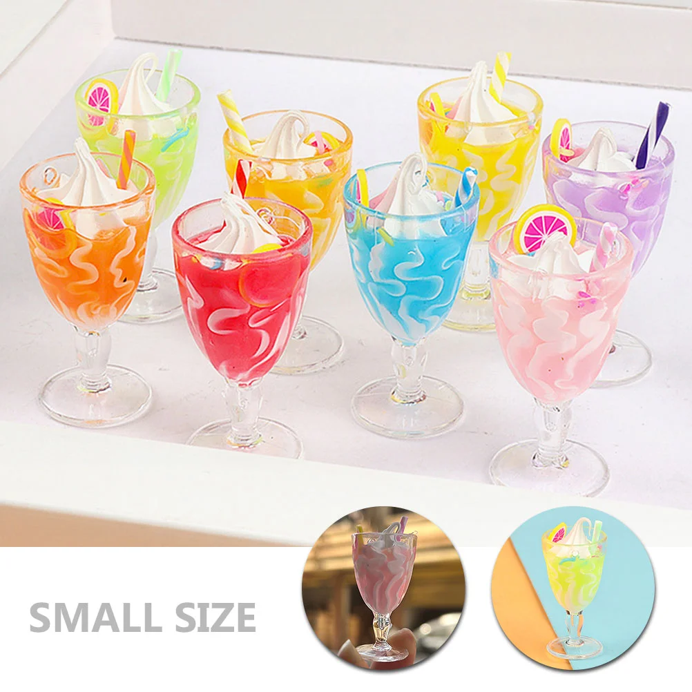 6 Pcs Goblet Ice Cream Toy Mini House Ornament Accessories Miniature Model Plastic Decorations Child Artificial Prop