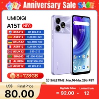 UMIDIGI A15T Smartphone Android 13 MTK Helio G95 Octa-Core Ultra-Slim 6.7’’ HD+ 8+8GB 128GB 64MP 5000mAh Battery Hotkey NFC AGPS