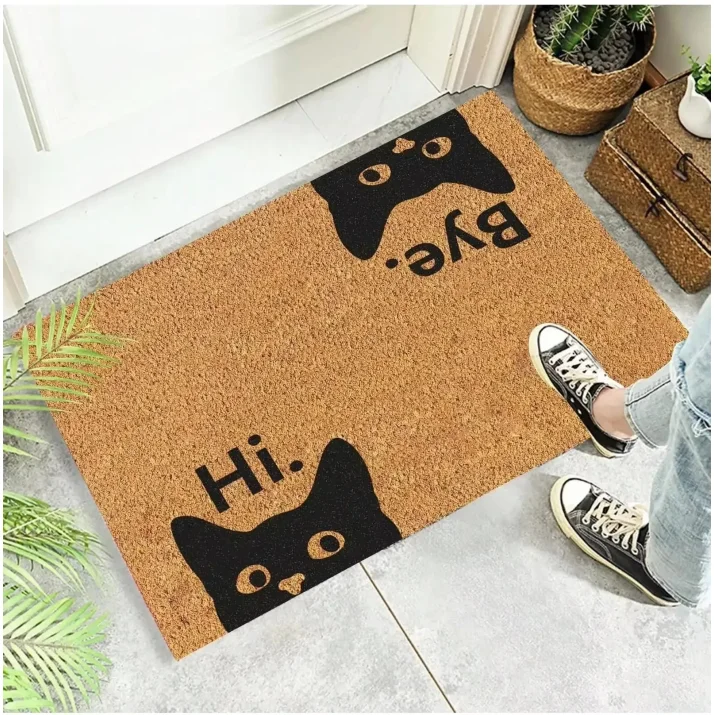 Black Cat Carpet Welcome Mat Cute Cartoon Nonslip Area Doormat Soft  Carpet for Live Room Rug Bedroom Outdoor Carpet Home Decor