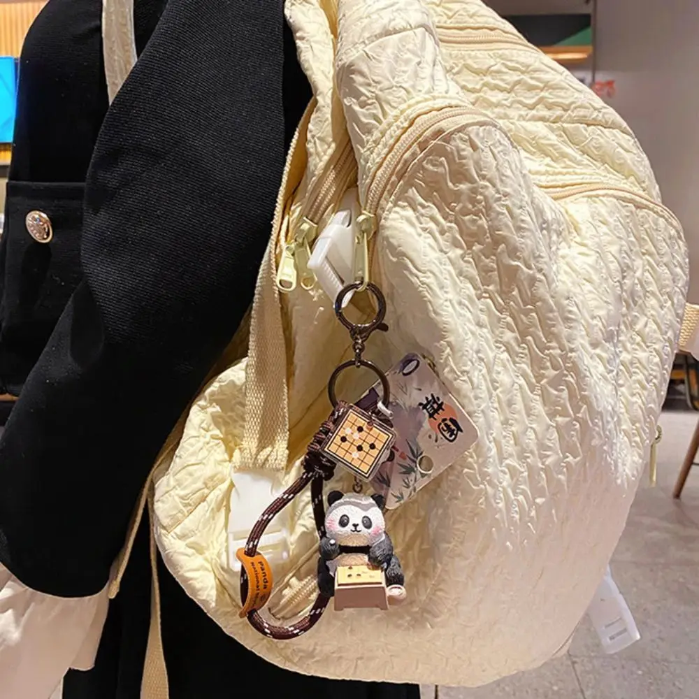 

Lovely Cartoon Panda Keychain Kawaii Chinese Style Panda Dolls Pendant Ornaments Bag Hanging Car Key Ring Gifts