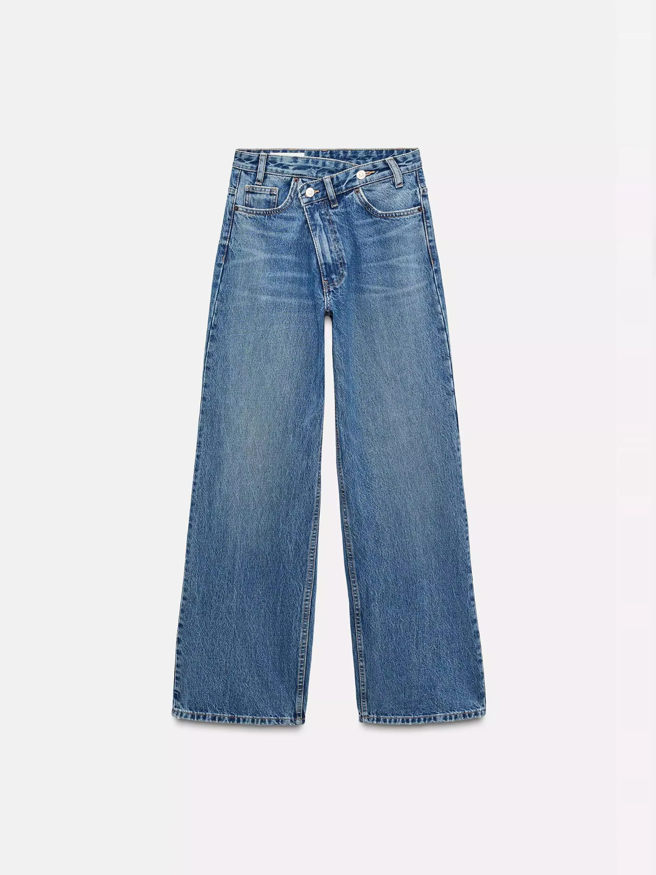 

Spring Summer New Sle Loose Wide Leg High Waist Double Breasted Boyfriend Sle Jeans Long Pants for Women