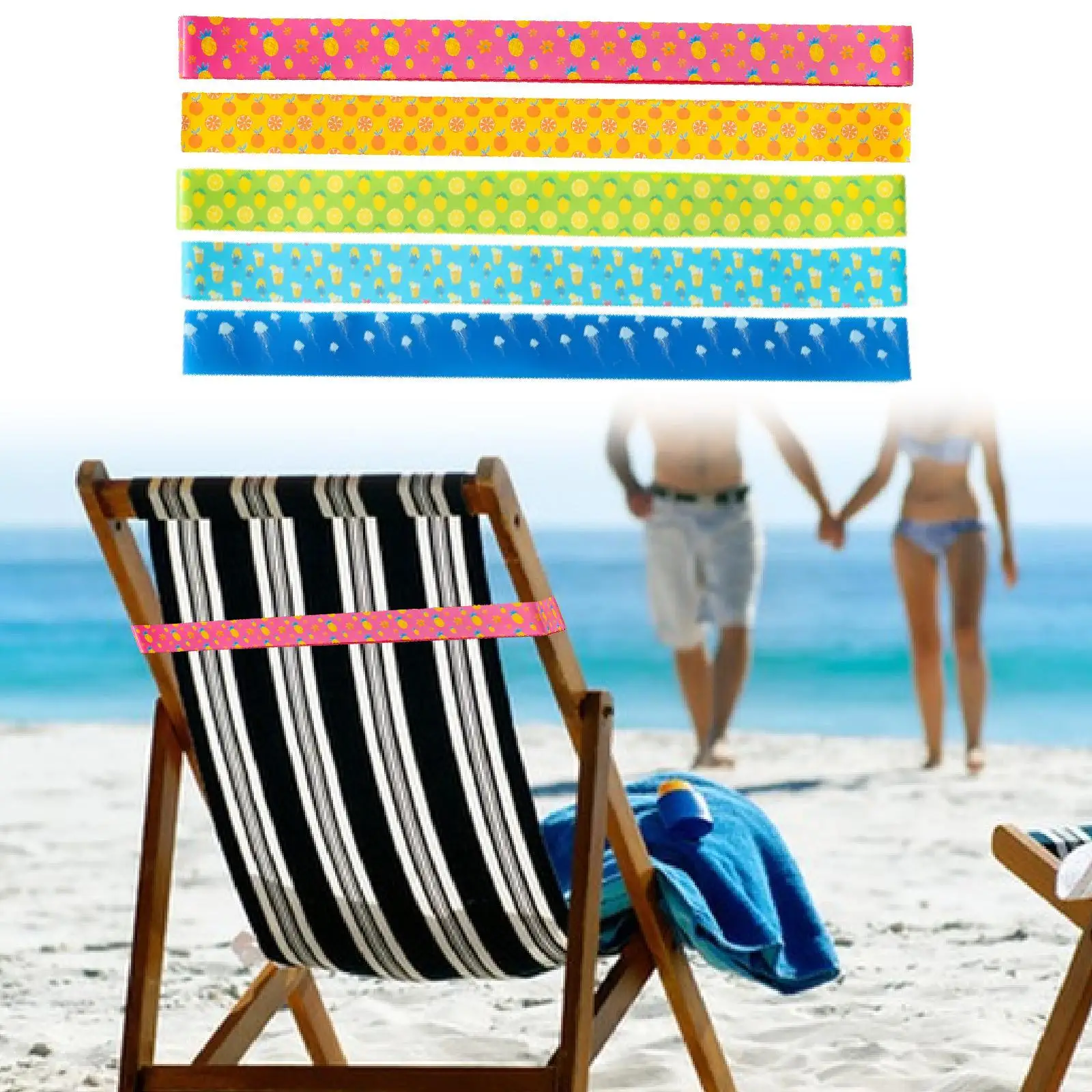 Beach Chair Towel Band Portable Vacation Accessories Stretchable Multipurpose Elastic Towel Strap for Lounge Beach Pool Chairs