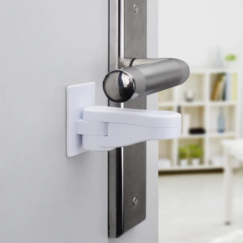 아기 안전 잠금장치 어린이 문 열림 방지 마법의 구멍 없는 도난 방지 도어 핸들 개방 방지 장치 반려동물 도어 래치