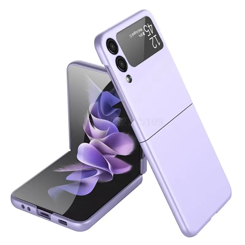 

Чехол-книжка для Samsung Galaxy ZFlip3 Z, Роскошный Матовый Жесткий чехол-накладка из поликарбоната с рисунком под кожу, противоударный чехол для теле...