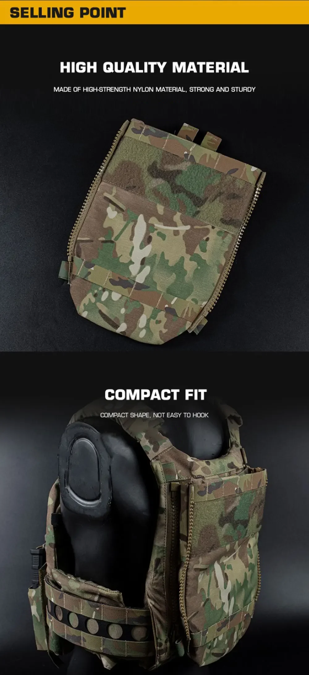 FCPC V5 Plattenträger Jagdweste Assault Back Panel Gear Wasserspeicher Allzweck Multi Fit Erweiterbare Tasche Airsoft-Ausrüstung – Detail 2
