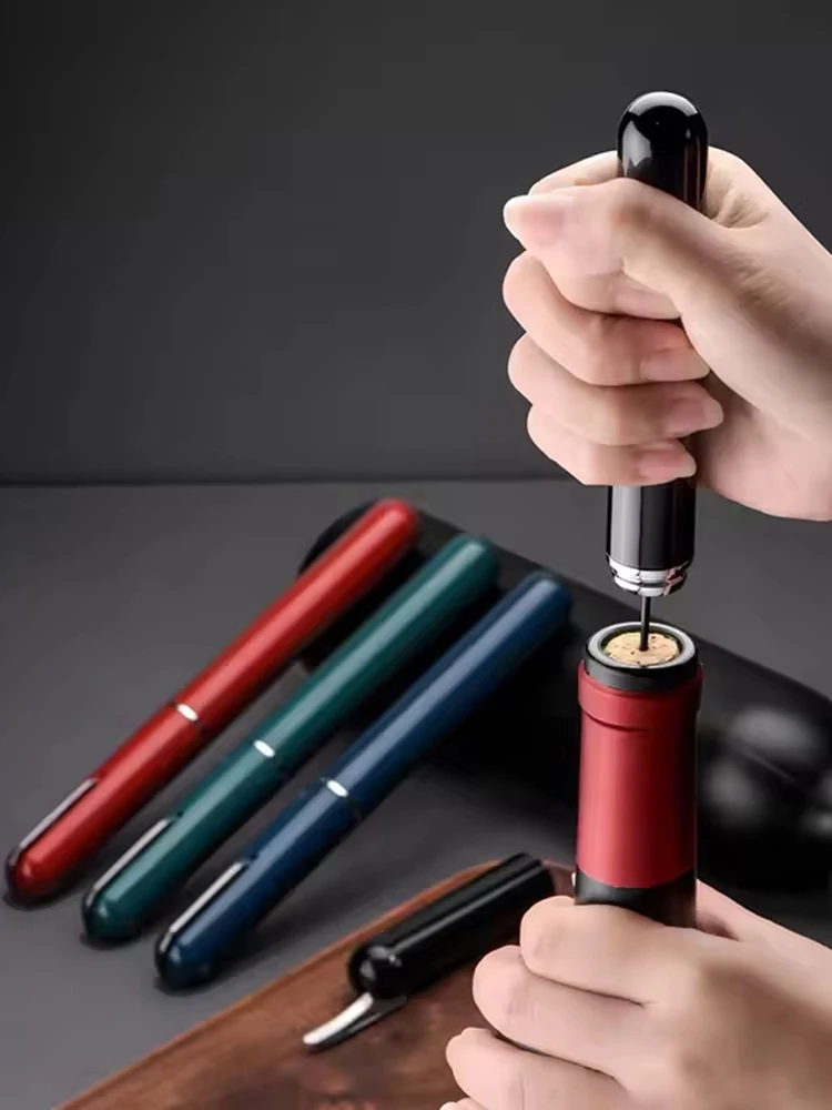 Ouvre-bouteille à pression d'air Portable 2 en 1, avec pompe à Air et dissolvant de liège, coupe-feuille, Cicerone de bureau Compact pour fête