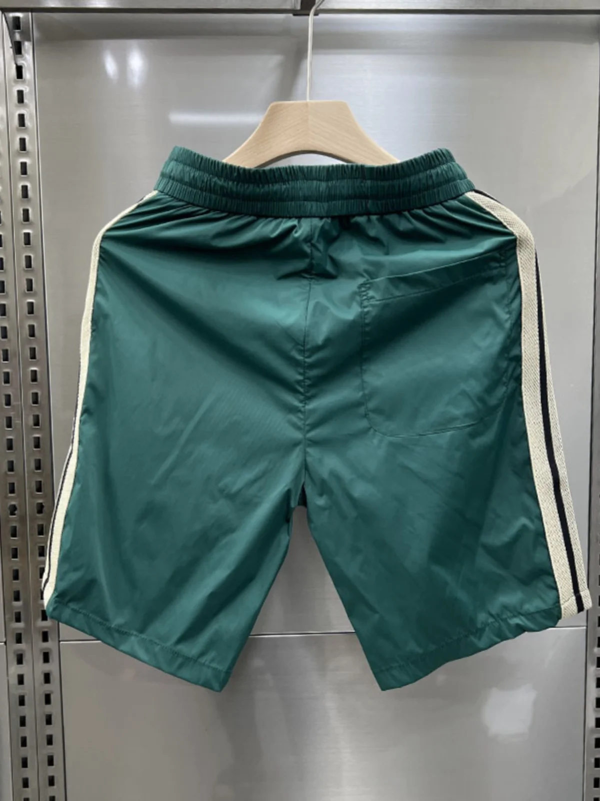 Heren zomer casual gestreepte broek vijf-punts strandkleding jongerenmode rechte pijp ket-design strijkvrij