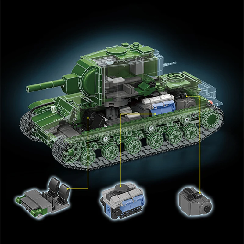 الحرب العالمية الثانية السوفياتي KV-2 دبابة ثقيلة 1: لعبة تجميع عالمية بحجم 28 لصعوبة عالية المركبات المدرعة الكبيرة