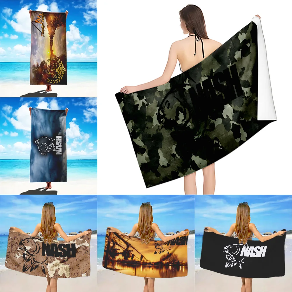 

Beach Towel Microfiber Sand Free Quick Dry Soft Sandproof Pool Towels Gift for Nash Fishing Logo Women Travel Shower