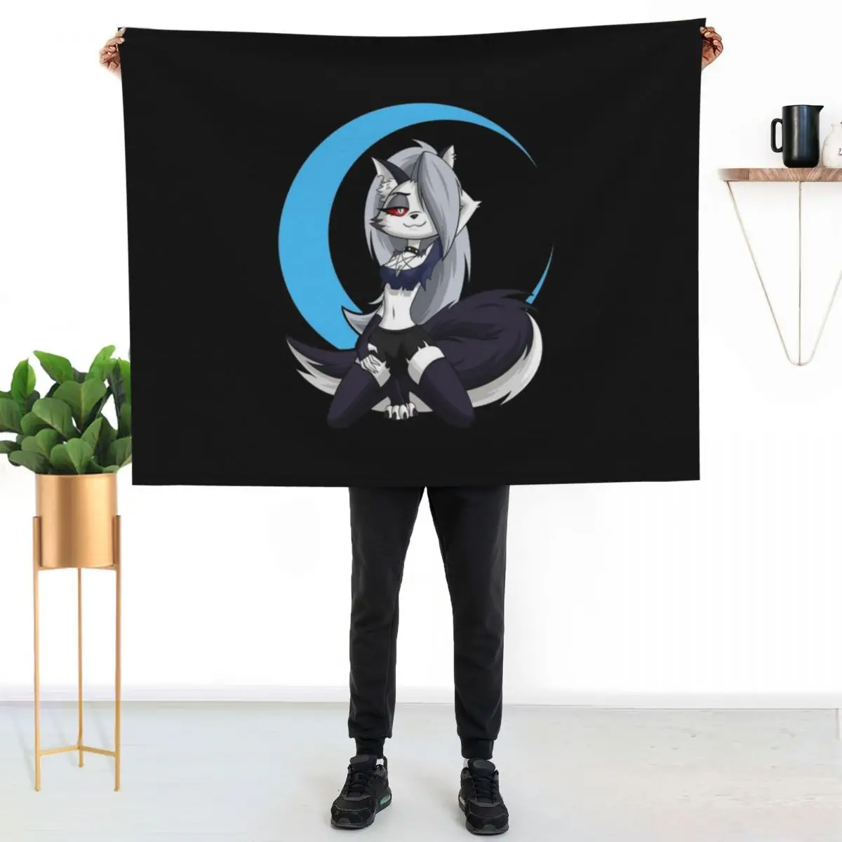 

Helluva Boss Loona Throw Blanket Anti Shedding Soft Fuzzy Blanket for Home