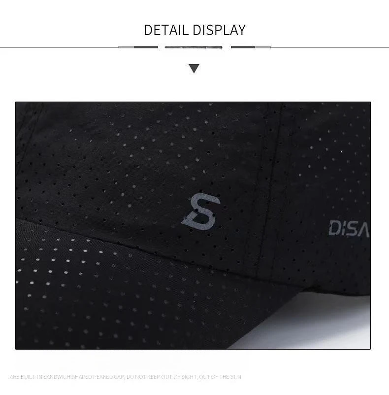 Original-Design-Laufkappe, dünn, schnelltrocknend, atmungsaktiv, mit Schirm, für Herren und Damen, ideal für Outdoor-Aktivitäten, Sonnenschutz, Sommer, Angeln, Baseballkappe. – Detail 12