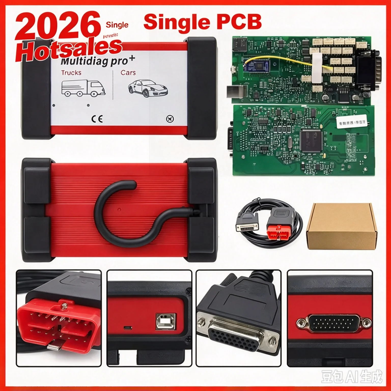 2026 Multidiag Pro+ TCS Pro VCI Single‑PCB Diagnostic Tool V2021.11 For Car‑Truck Fault Code Reading Work With Keygen ﻿