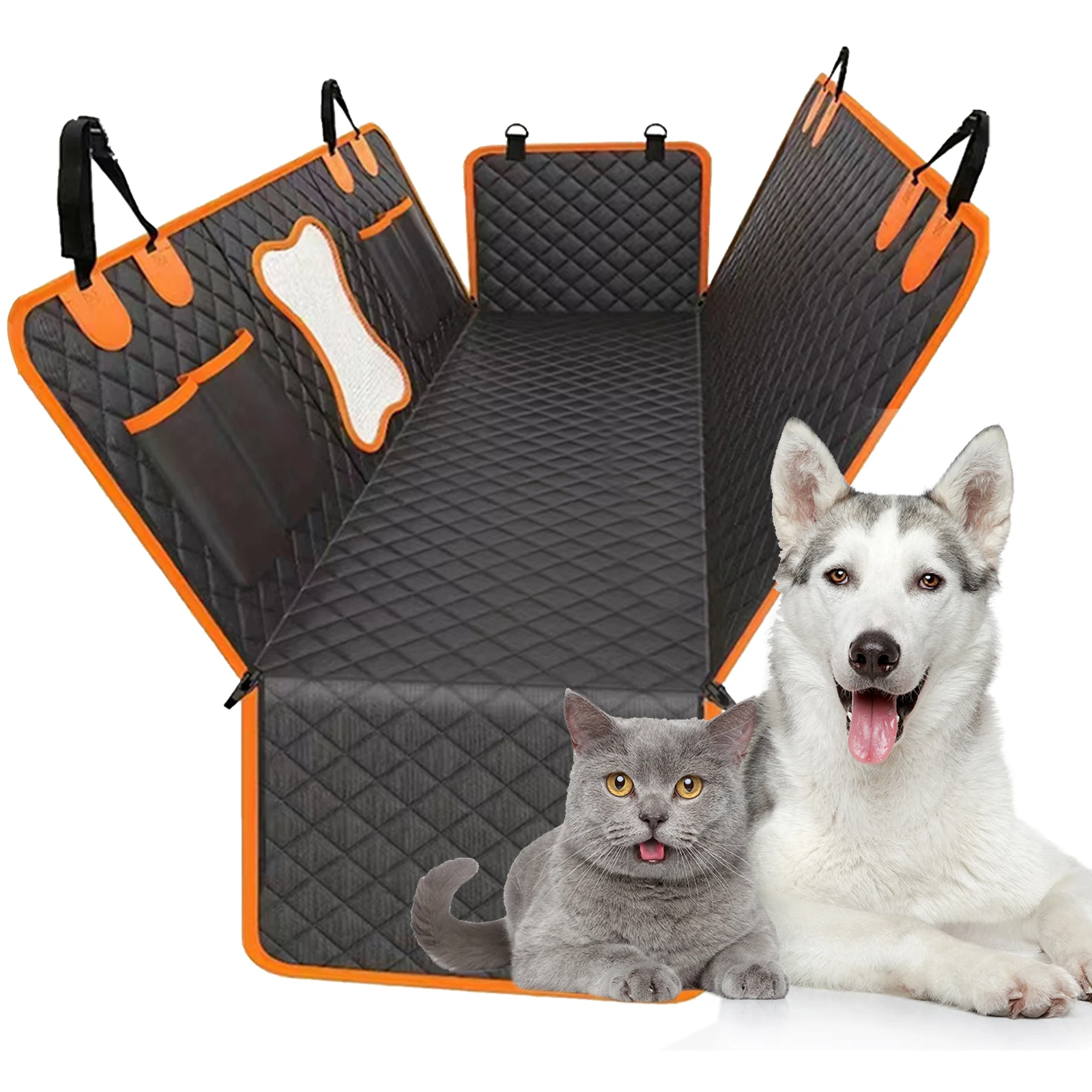 

Pet Car Seat Mat Car Dog And Cat Mat Pet Oxford Car Mat Waterproof Dirty Mat Hanging Bag Essential Black Solid Dirt Resistant