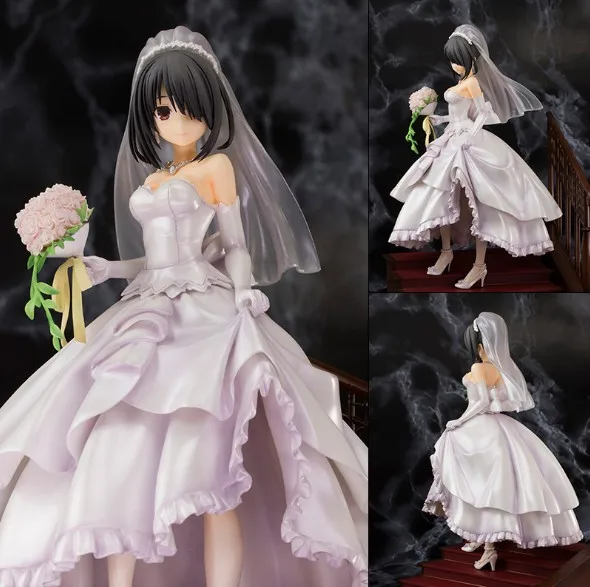 2021 hot 23cm Wedding dress Tokisaki Kurumi DATE A LIVE Action figure toys doll collection Christmas gift no box