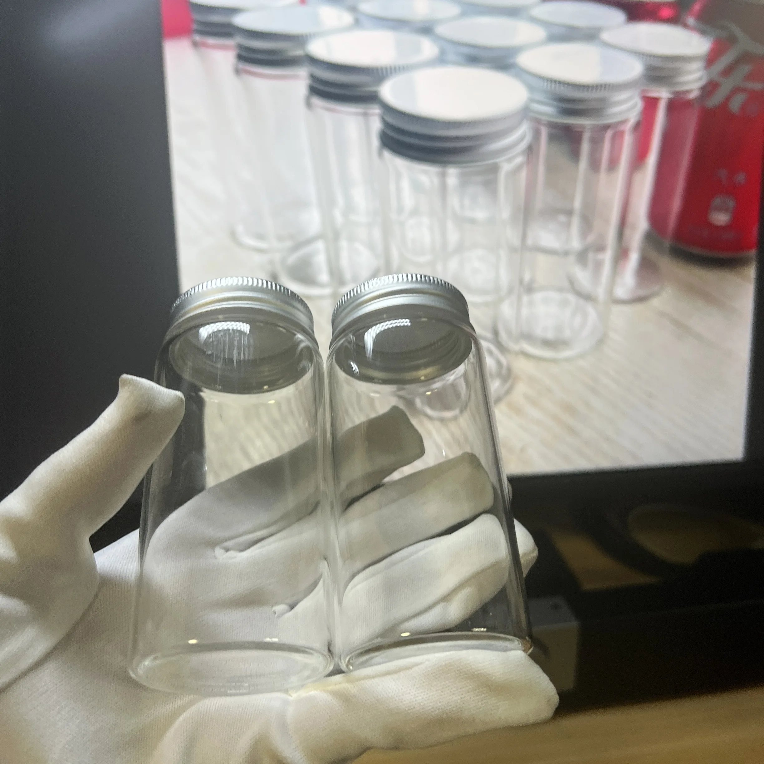 4/12 Pcs 130ml Dragees Glass Bottles Aluminum Cap 33×47×120mm Candy Glass Jars Kitchen storage Vials Seed Coffee Bean Containers