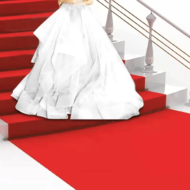 Red Multifunctional Polyester Carpet, Indoor and Outdoor Use, Romantic Wedding Aisle Carpet