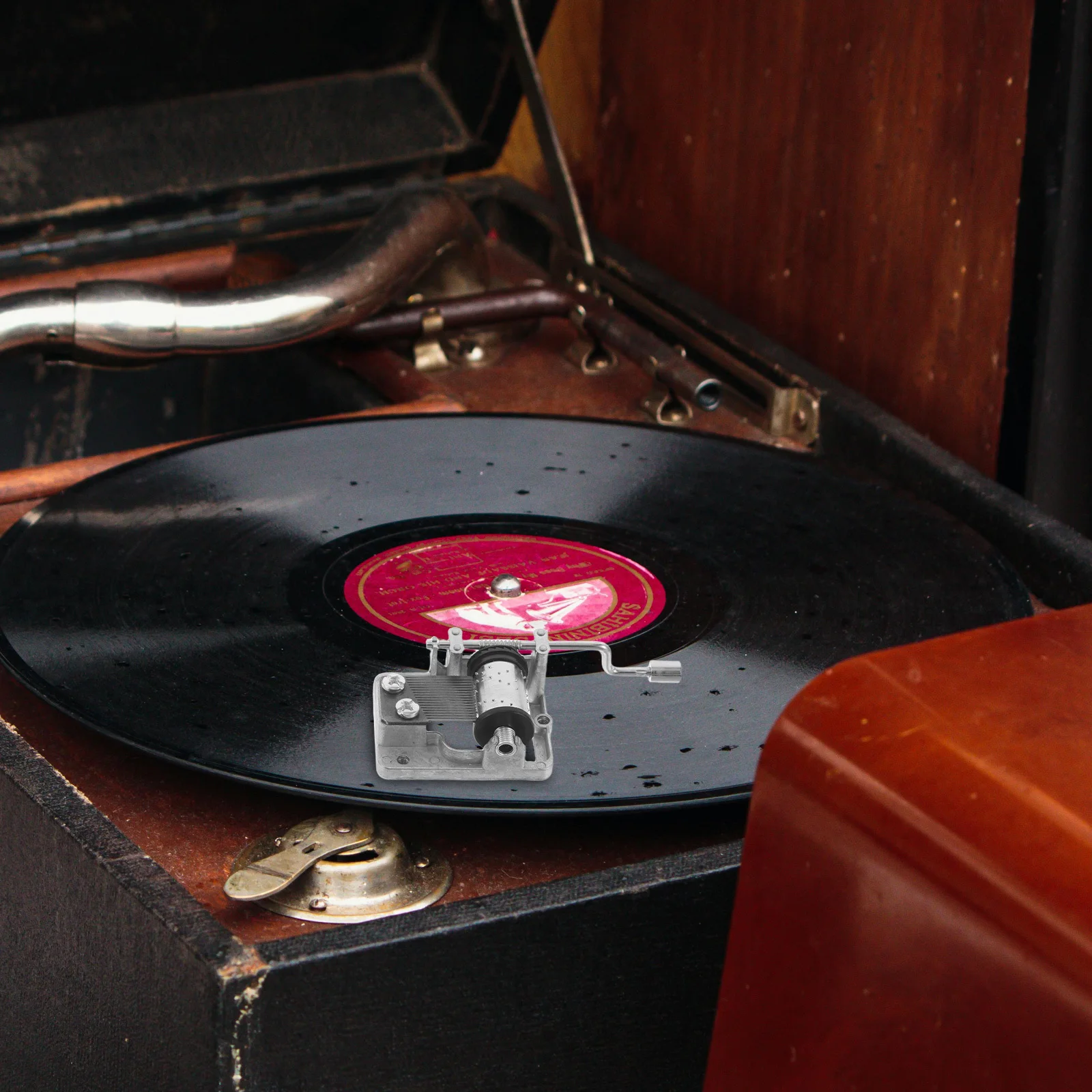 Mecanismo de Caixa de Música com Manivela, 4 Peças, Peças de Reposição DIY, Movimento Manual Suave para Projetos de Artesanato, Conjunto Musical Mini Portátil