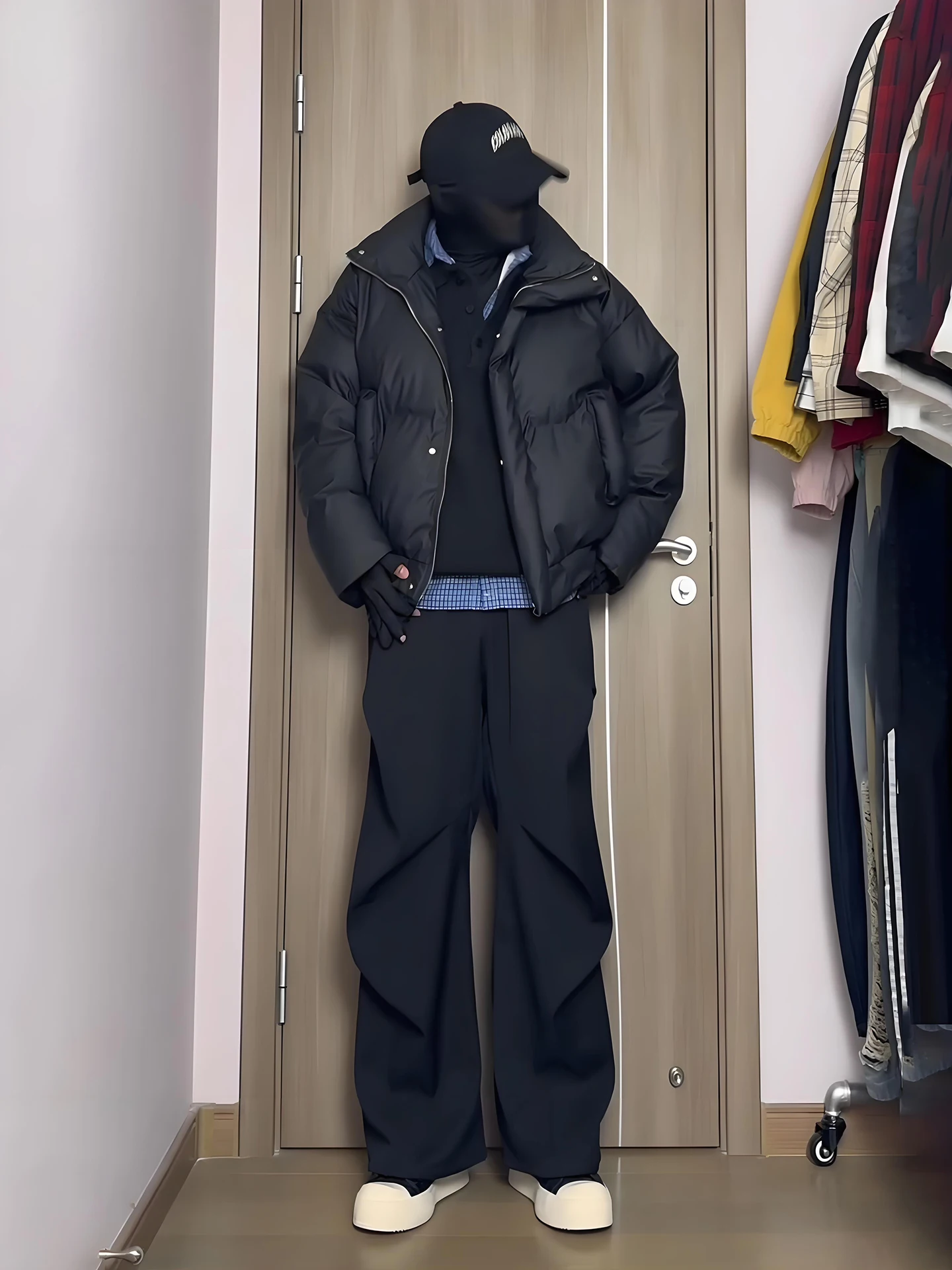 

Мужские брюки Bla Fce с широкими штанинами на подкладке, повседневные, прямого кроя, для похудения, длинные, из американского полиэстера, новинка к Новому году