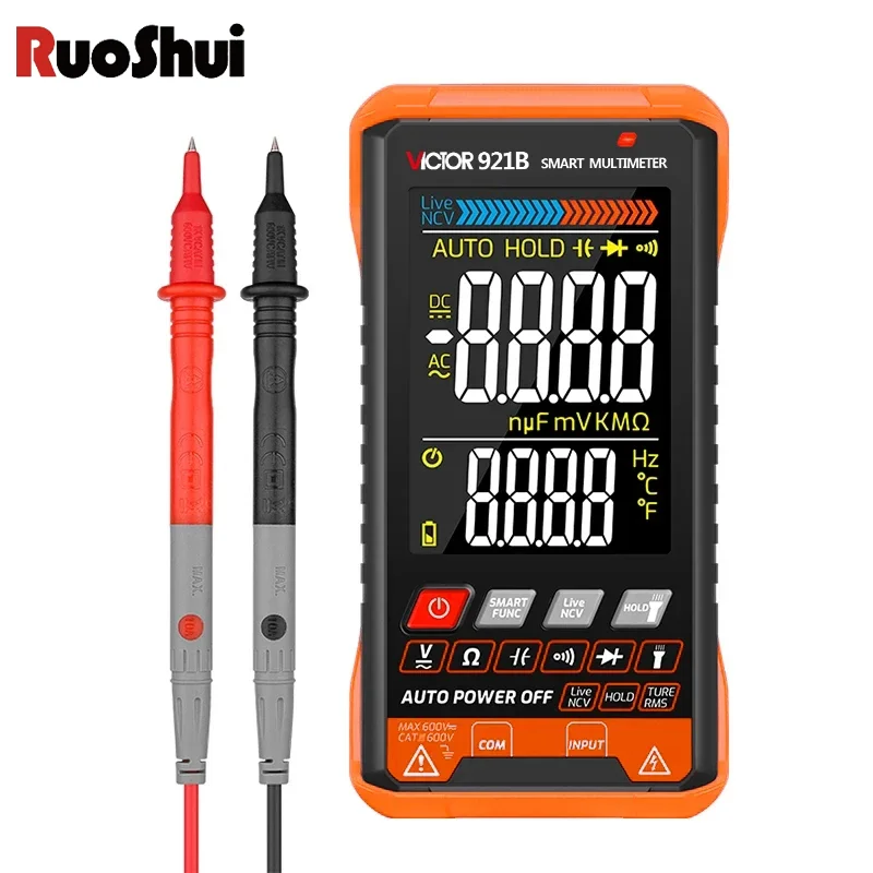 Victor 921 DIGITAL MULTIMETER Professional Auto Range Tester Multimeter Color Screen Ultrathin Intelligent OHM NCV Voltage Meter