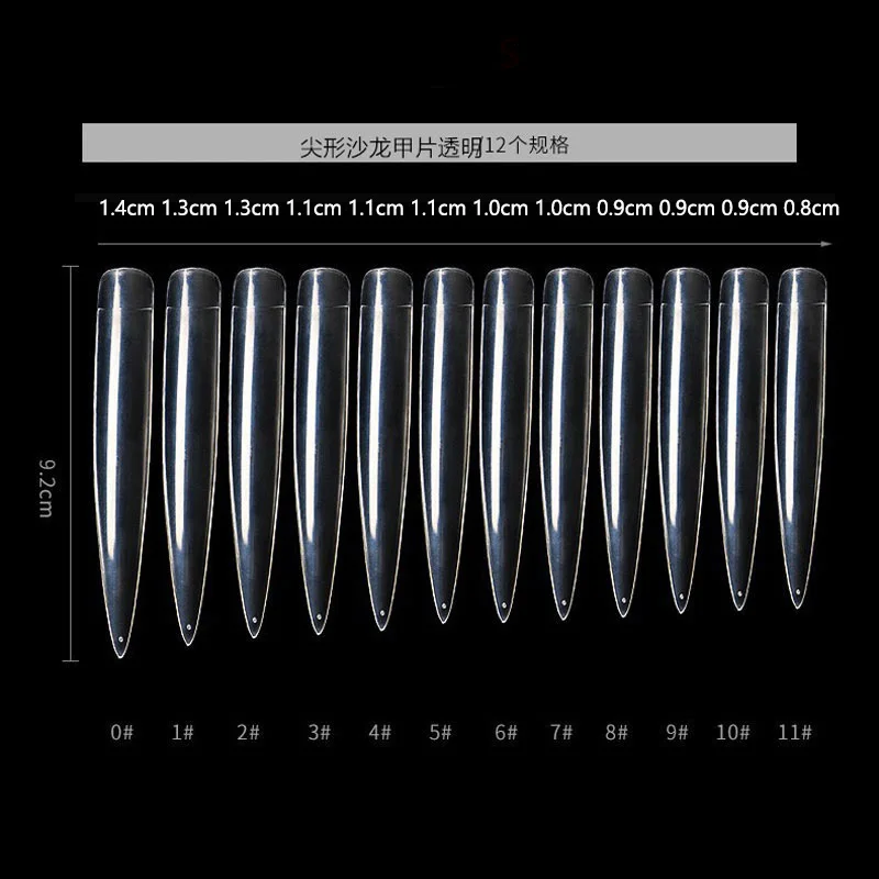 10/50Pcs Extra Long Fake Nail Half Cover Nail Tips Sharp Shape False Nails Tips Natural Clear Long Cuspidal DIY Nail Art Tools