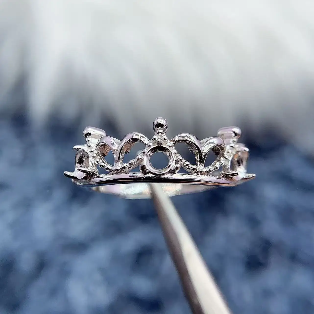 

MeiBaPJ Inlay Round 3*3mm 3pcs S925 Sterling Silver DIY Ring Setting Zircon Womens Gift Charm Simple Versatile Jewelry Wholesale