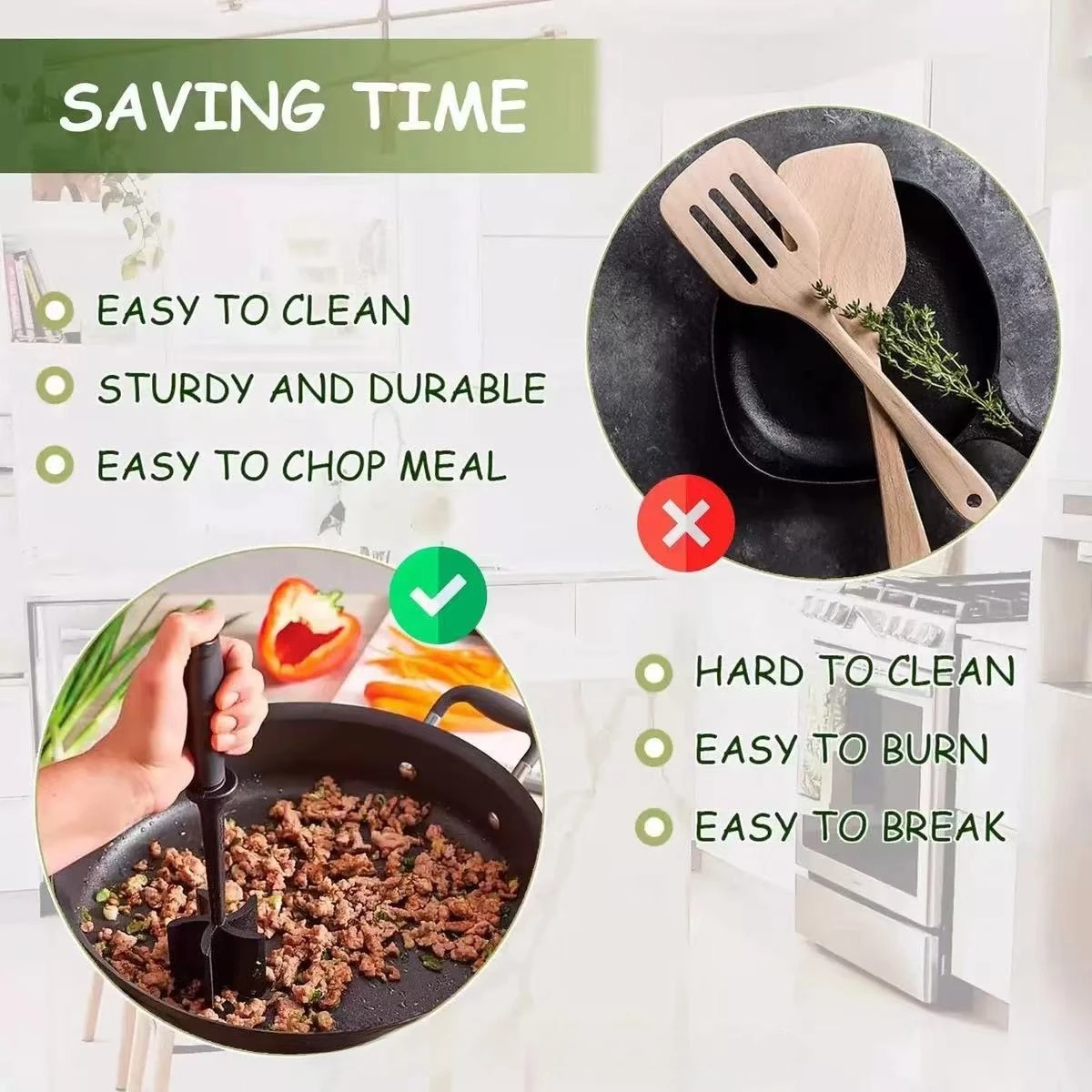 قطعة واحدة من مفرمة اللحم البلاستيكية المقاومة للحرارة، قطاعة لحم همبرغر يدوية، مفرمة لحم البقر لصياغة البرغر والديك الرومي والمزيد #3