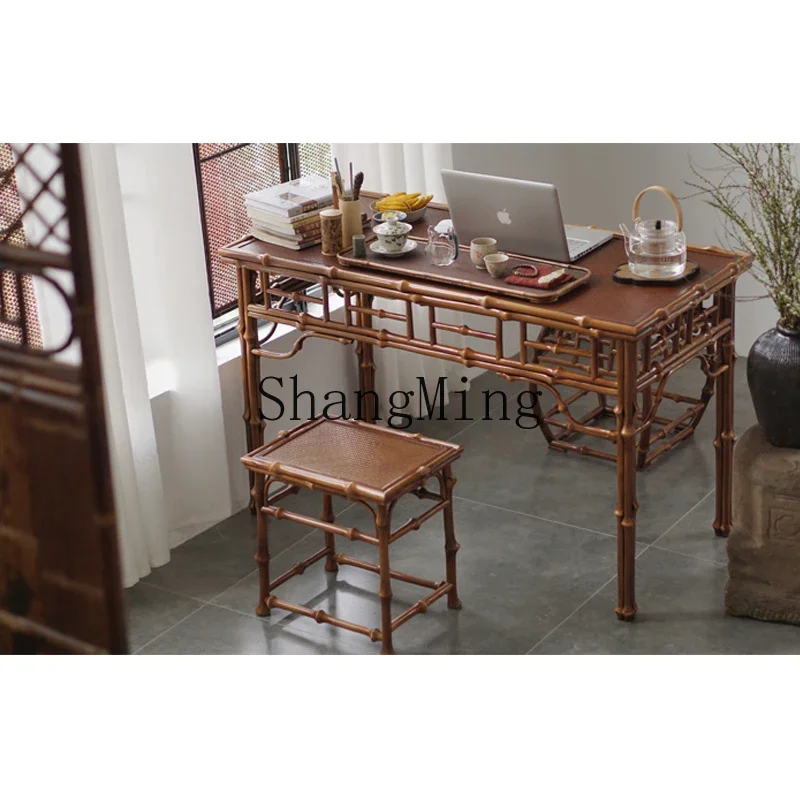 CL new Chinese bamboo rectangular table B & B tea room tea space furniture painting and calligraphy table