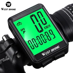 WEST BIKING Bike Wireless Computer MTB Road Bike Odometer Waterproof With Backlight Cycling Speedometer LED Rate Stopwatch
