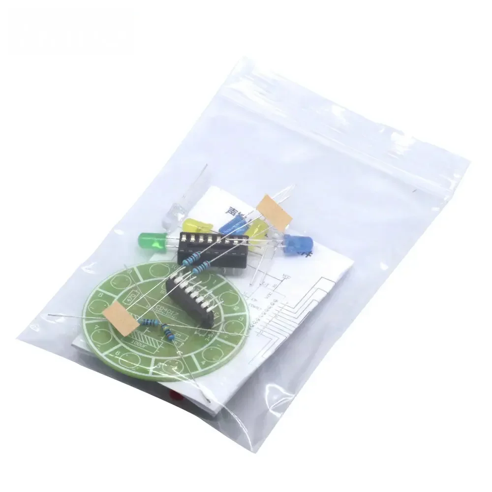 CD4017 Voice-Controlled RGB Rotating LED Light Kit - 5V DIY Electronic Circuit Kit for Student Labs & Educational Projects