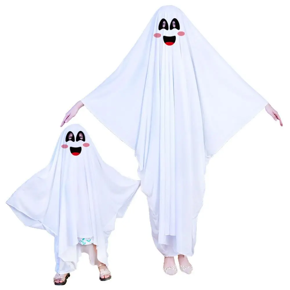 Unisex Halloween Ghost Costume Boo Ghost White Halloween Ghost Cloak Stage Performance Trick-or-Treat Fancy Dress Boys Girls