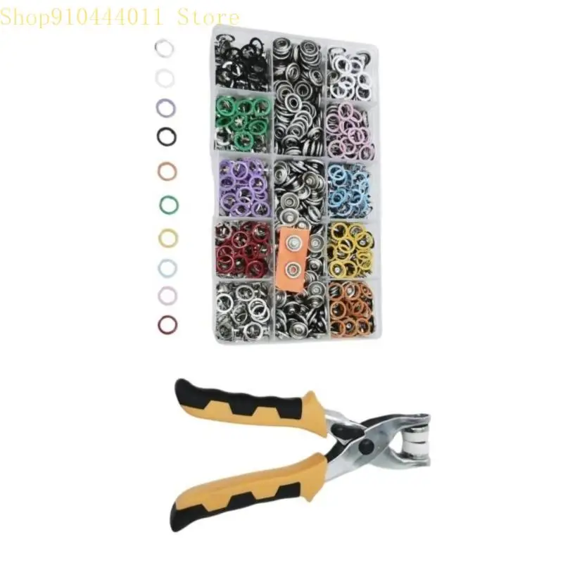 

28GF Completely Set Of 200 Hollow Snap Button with Plier For Fabric And Leather