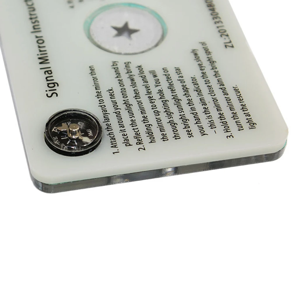 

Signal Mirror For Emergency Outdoor Accessories Reflective Daylight Use Light Grey 100Km Range Aiming Function