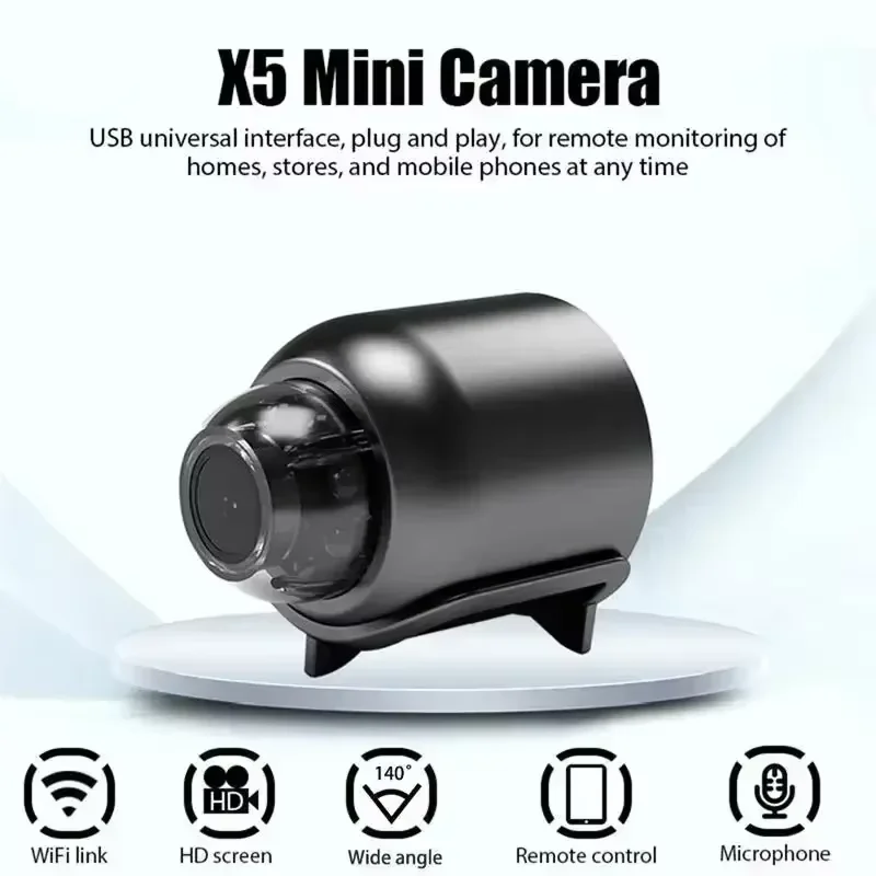 X5 كاميرا صغيرة 1080P HD ذكي أمن الوطن تسجيل الفيديو APP دعم بطاقة الذاكرة كاميرا IP صغيرة USB كاميرا الأمن 2025