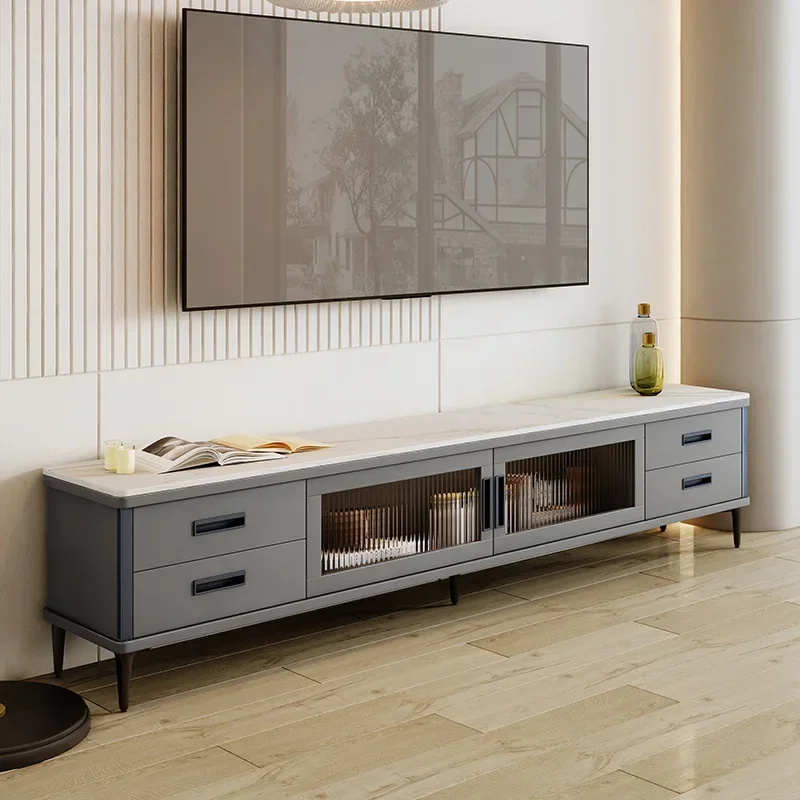 خزانة تلفزيون زجاجية لغرفة المعيشة عرض شمالي طاولة تلفزيون عصرية إسكندنافية فاخرة أثاث Moveis Para Casa MQ50DS #4