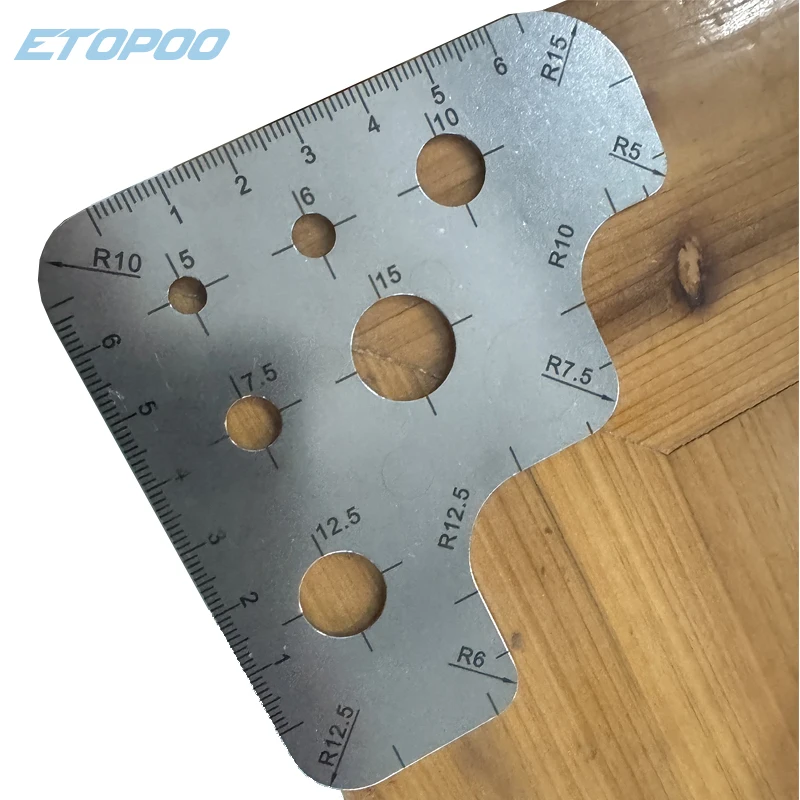 1 Stück Leder-Schneidewerkzeug, Eckenschneider, Kreislineal, Metall-Zeichenlineal, Lederstanze, Lederschablonen, DIY-Bastelwerkzeuge