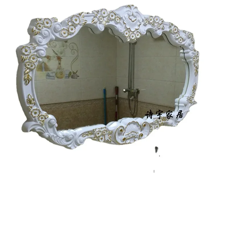 

Антикварное зеркало для ванной комнаты, роскошное винтажное длинное большое зеркало для макияжа, туалетный столик, аксессуары для ванной комнаты Espelho Redondo