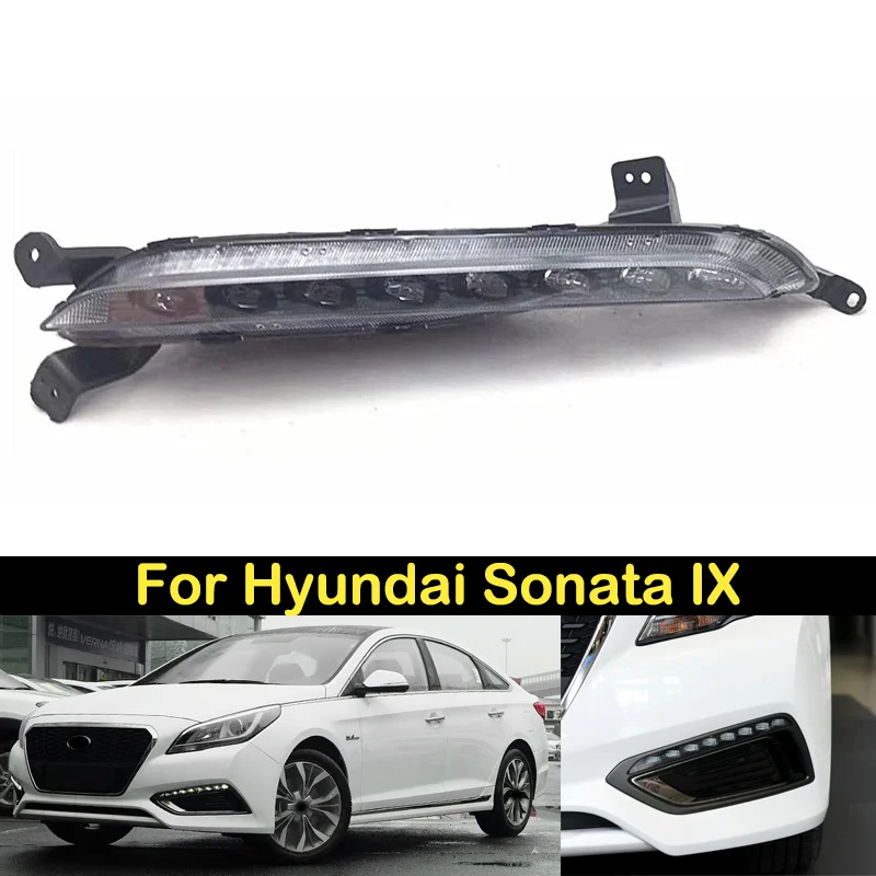 

DECHO LED Foglight DRL For Hyundai Sonata IX Front bumper foglight foglamp Assy Daytime running light