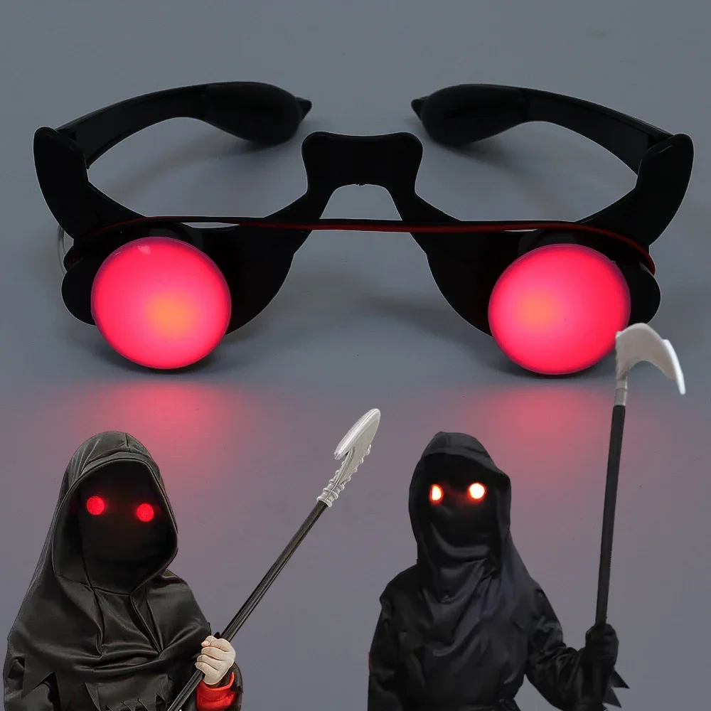 Halloween óculos luminosos cos jogar festa wearable led brilhante engraçado palhaço legal vermelho laser olhos máscaras carnaval adereços