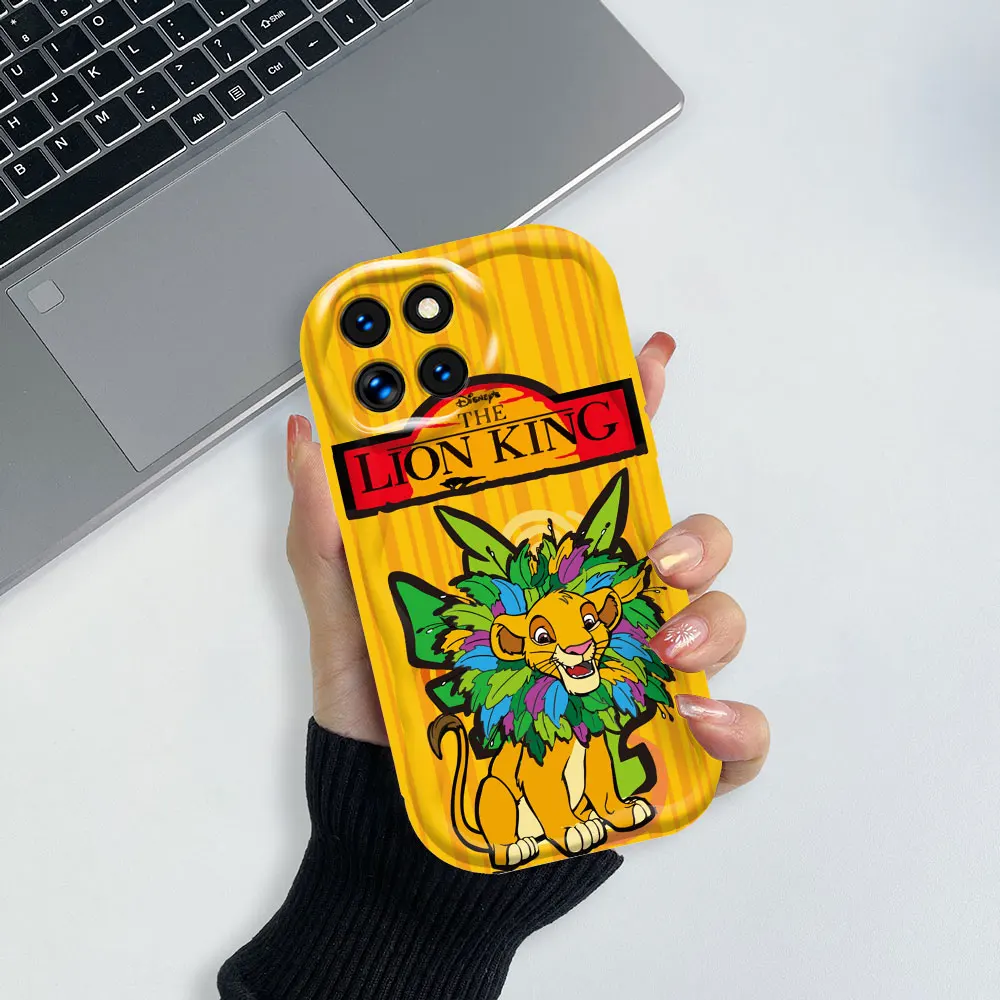 Cartoon Disney The Lion King Hakuna Matata 3D Wave Case For Xiaomi Mi 14 12 12T 11 POCO C61 X6 X5 X4 M6 M4 F4 GT PRO NFC Cover