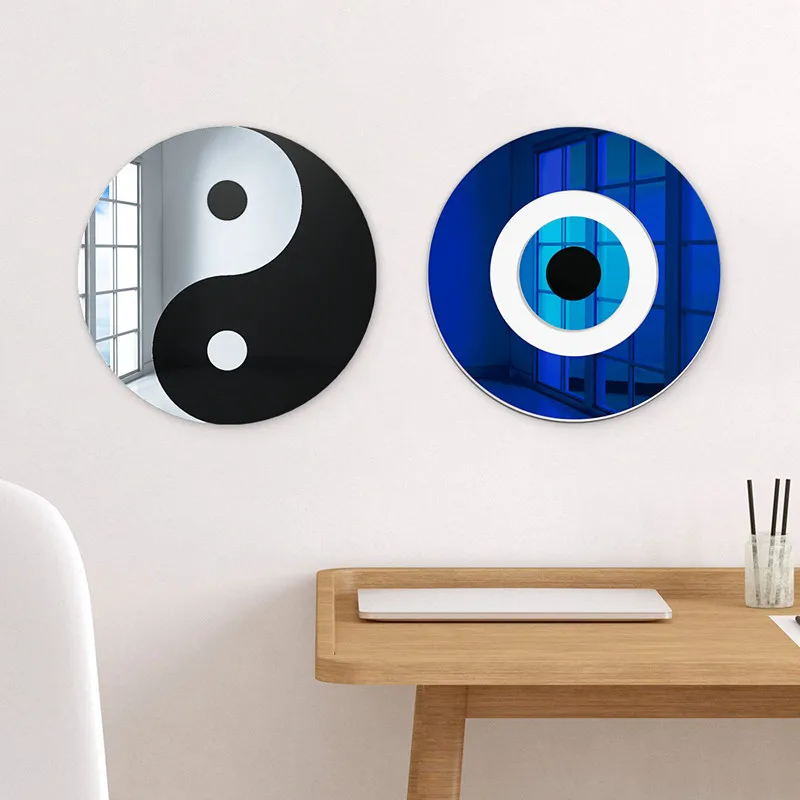 3D Acrylic Yin Yang Wall Decor Mirror Custom Wall Hanging Mirrors for Home Studio Dorm or Office Decoration Mystic Wall Art