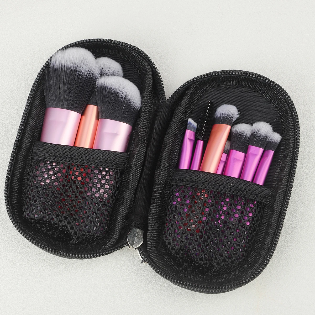 10 Pcs Mini Makeup Brush Set with Bag 10 Foundation Brushes Exquisite Girl Portable Travel Out Multifunctional Beauty Tools