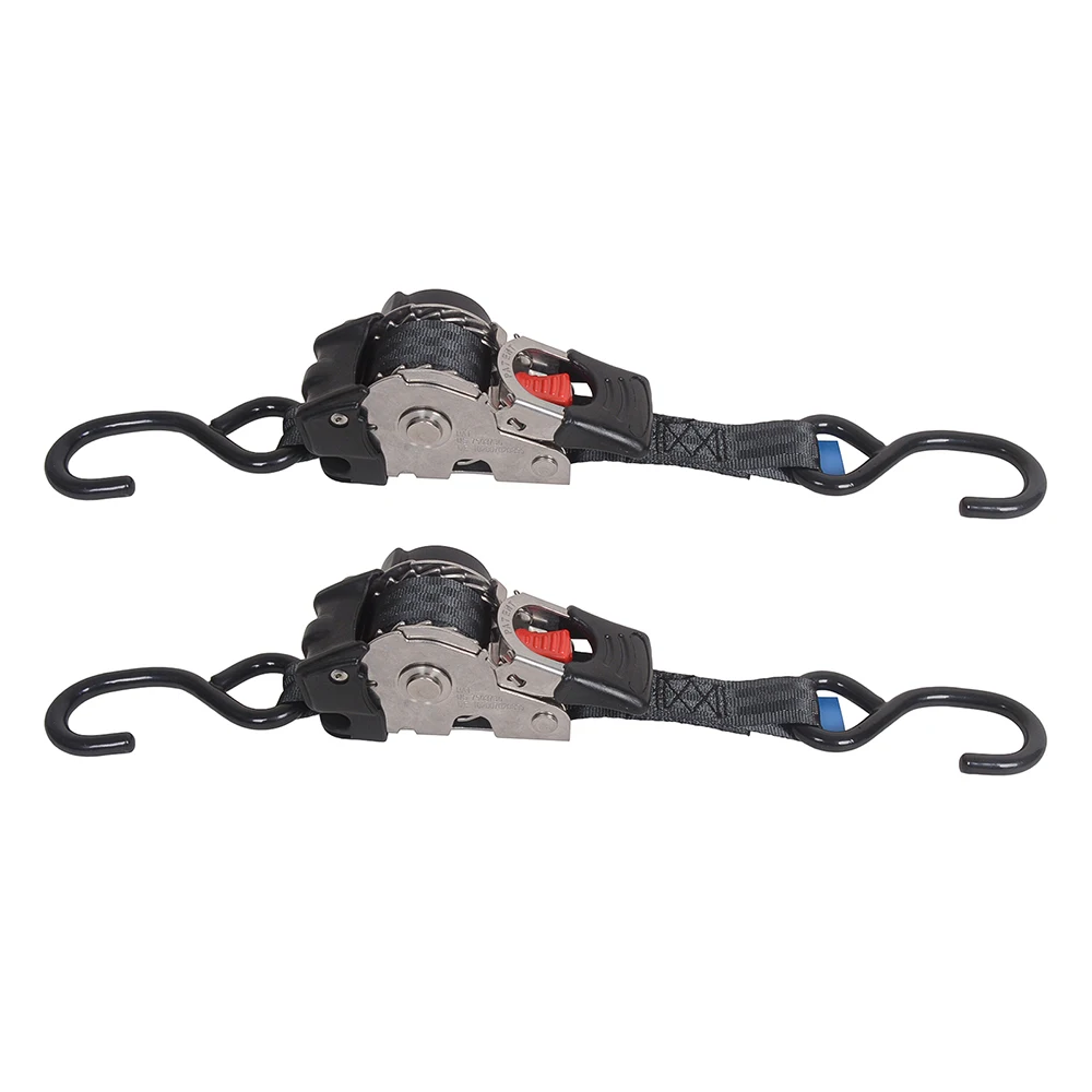 Motorcycle Auto Retractable Straps Stainless Steel 1.8M Ratchet Tie Down Straps Auto Self Retracting Rachet Straps