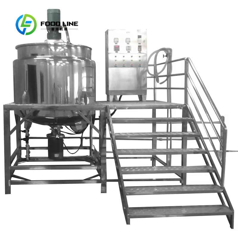 Customized Cosmetic Vacuum Homogenizing Mixer Double Stainless Steel Mixing Tank with Control Cabinet Vacuum Emulsifier
