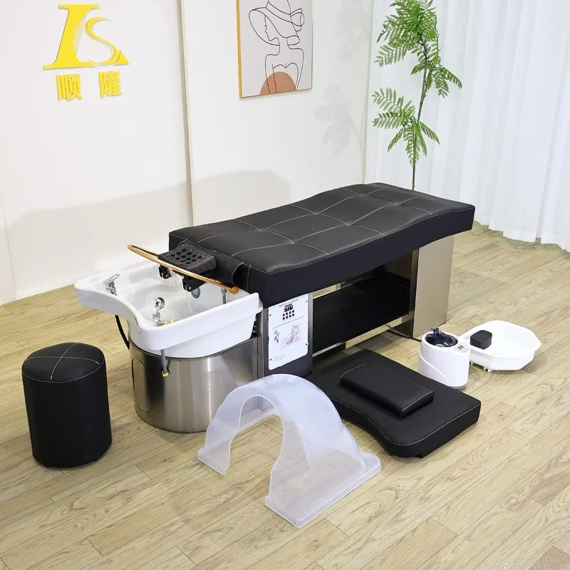 

High-end barber shop shampoo bed Full lying hair salon Special Thai bed Shampoo bed Hair constant temperature stainless steel he